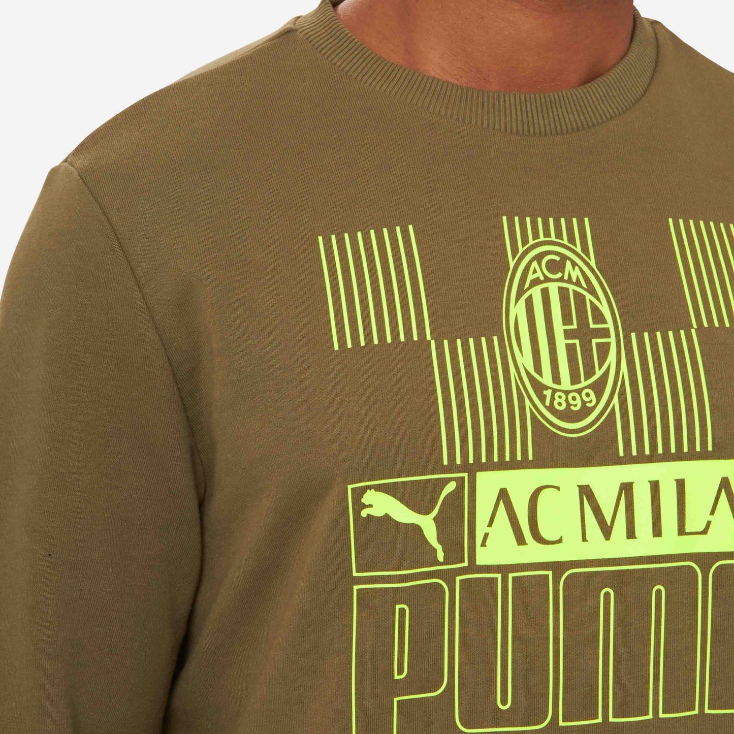 FELPA MILAN GIROCOLLO CON STAMPA FRONTALE