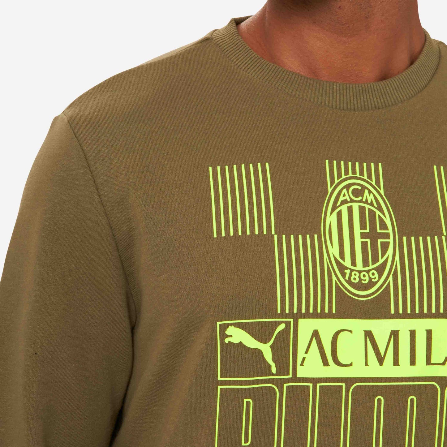 FELPA MILAN GIROCOLLO CON STAMPA FRONTALE