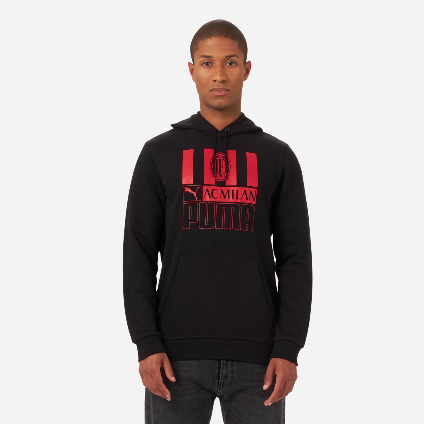 FELPA MILAN CON CAPPUCCIO E STAMPA