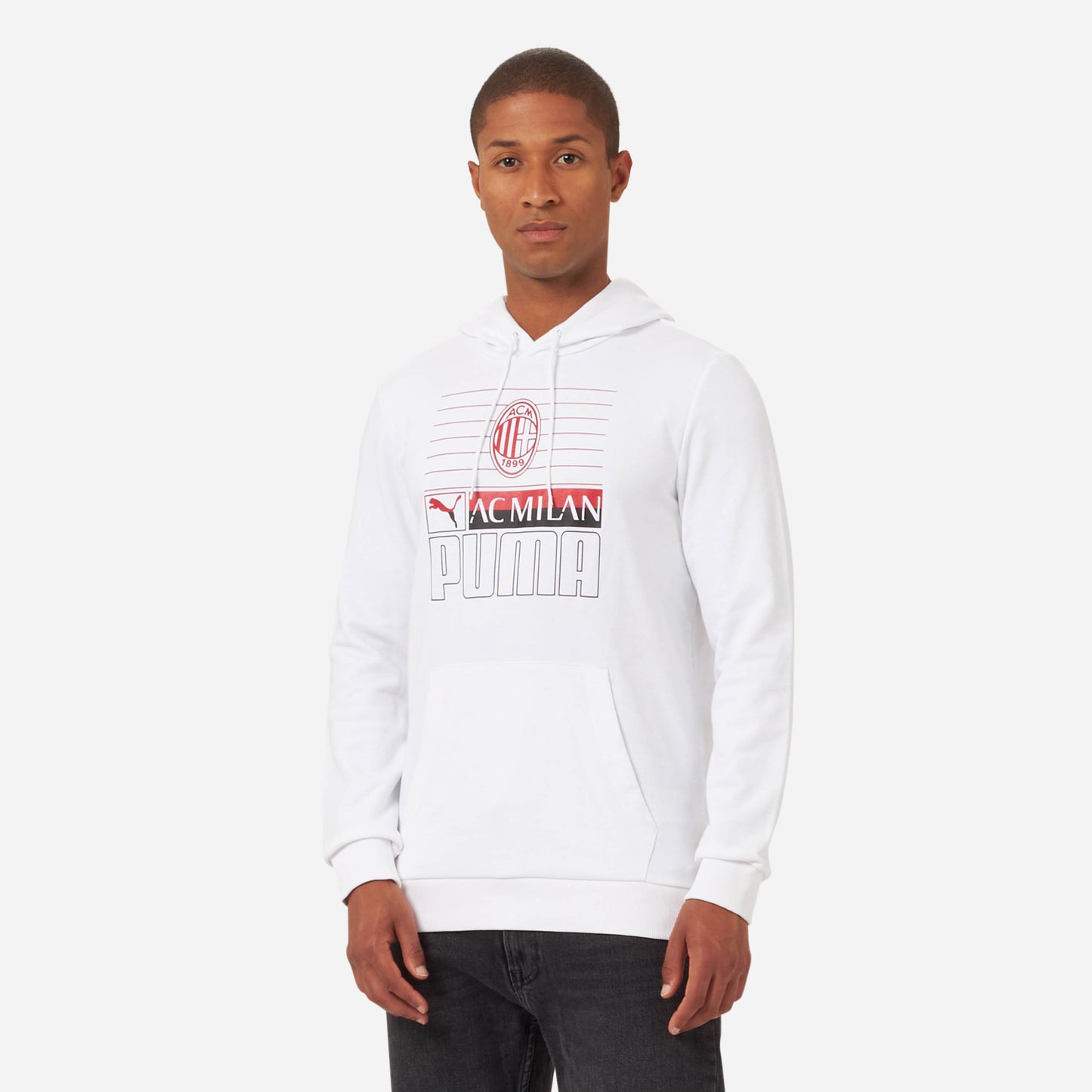 FELPA MILAN CON CAPPUCCIO E STAMPA