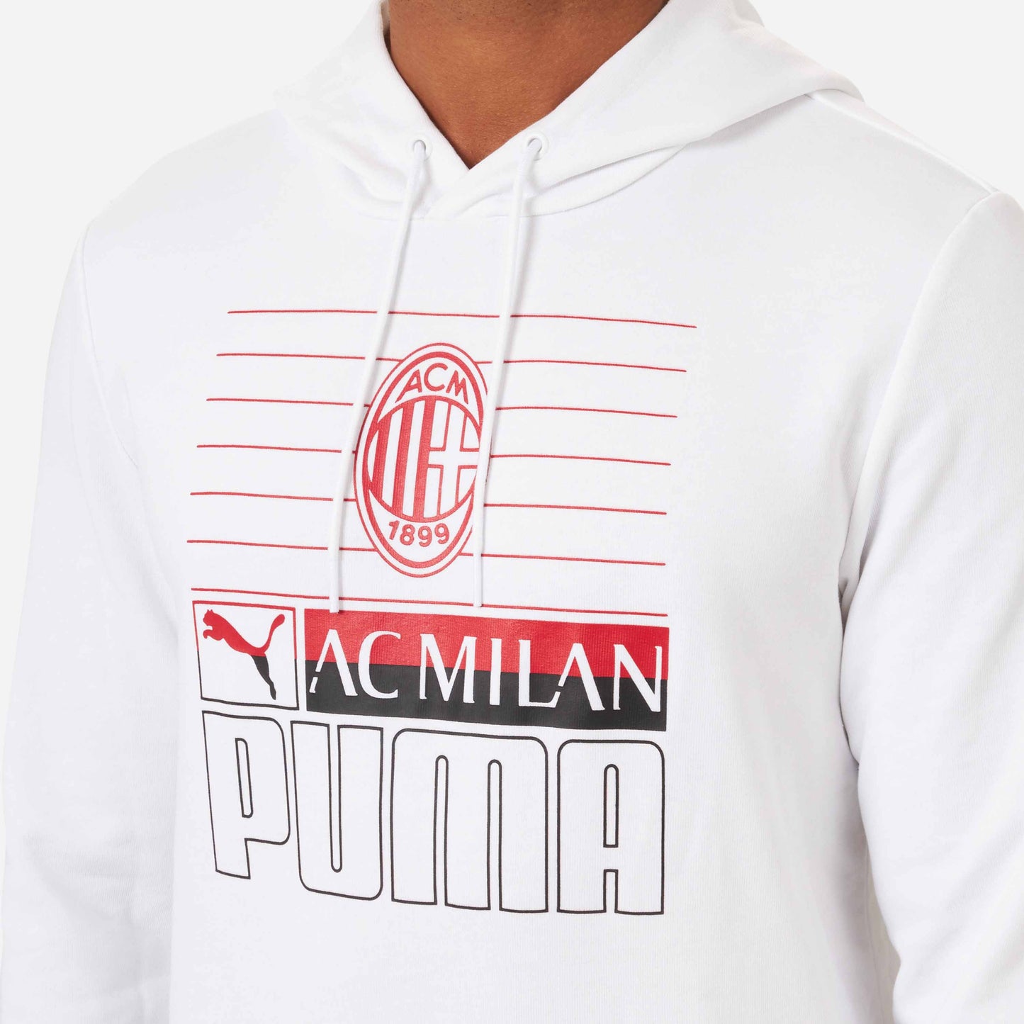 FELPA MILAN CON CAPPUCCIO E STAMPA