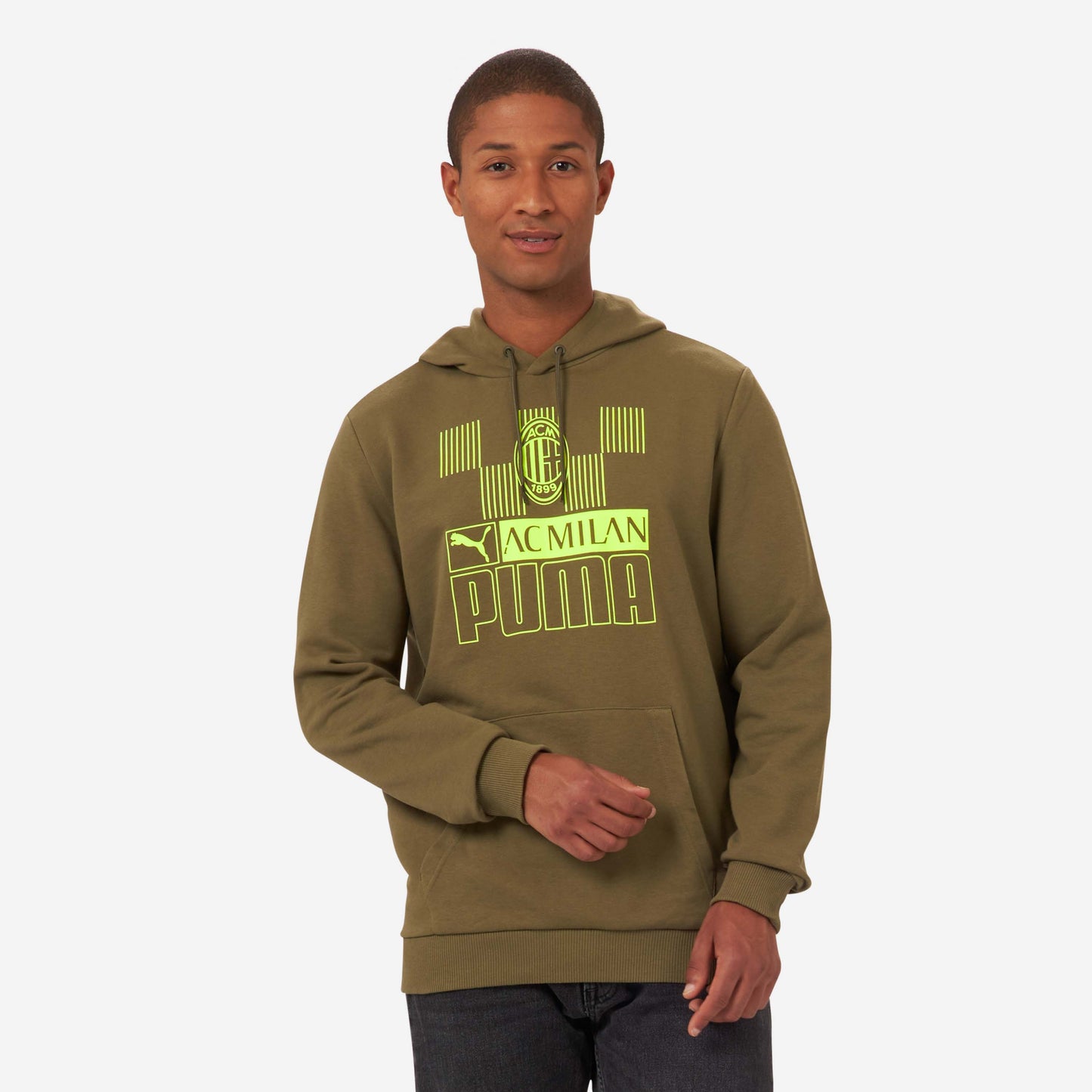 FELPA MILAN CON CAPPUCCIO E STAMPA