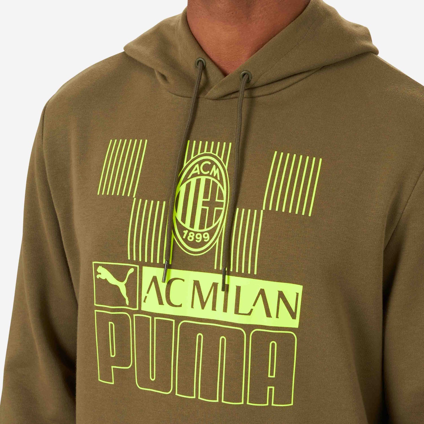 FELPA MILAN CON CAPPUCCIO E STAMPA