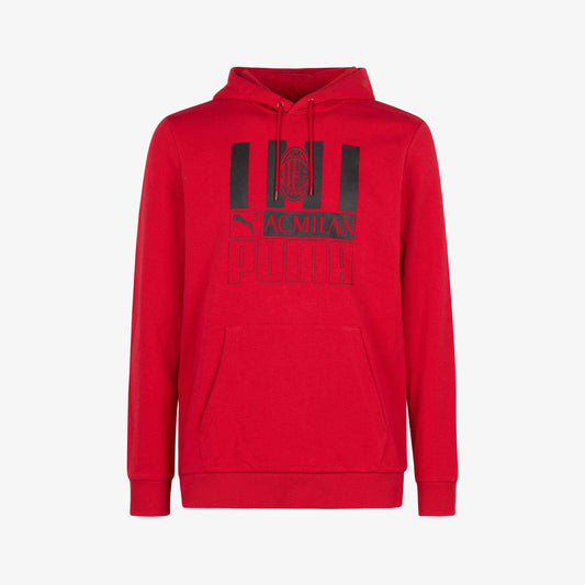 FELPA MILAN CON CAPPUCCIO E STAMPA