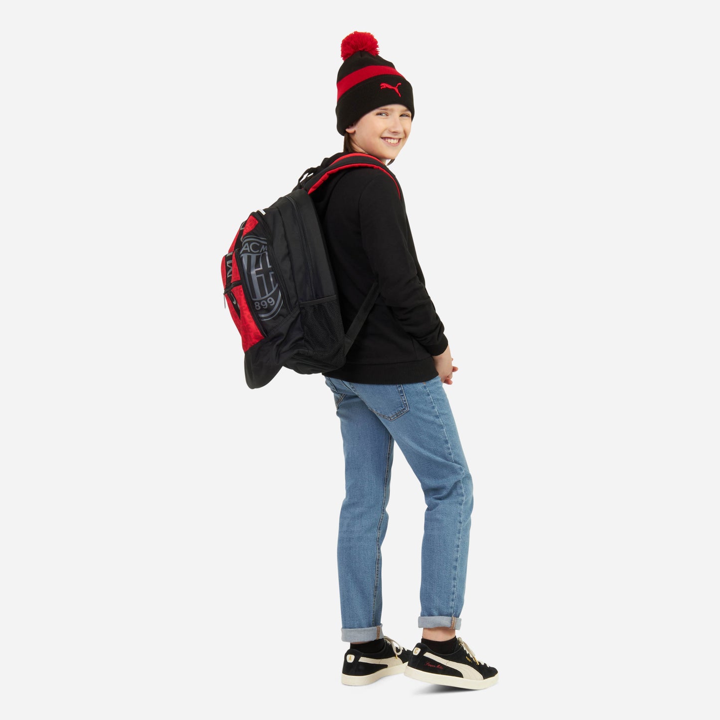 FELPA MILAN BAMBINO CON CAPPUCCIO E STAMPA