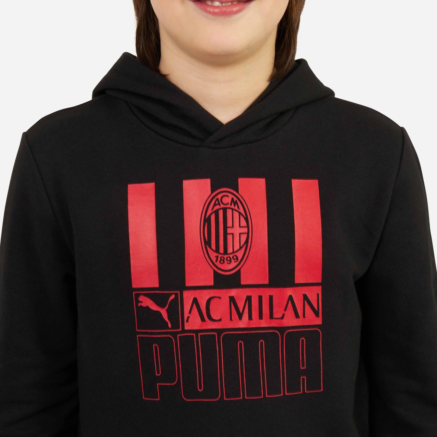 FELPA MILAN BAMBINO CON CAPPUCCIO E STAMPA