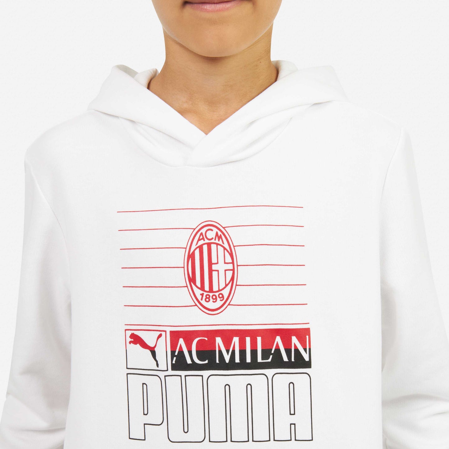 FELPA MILAN BAMBINO CON CAPPUCCIO E STAMPA