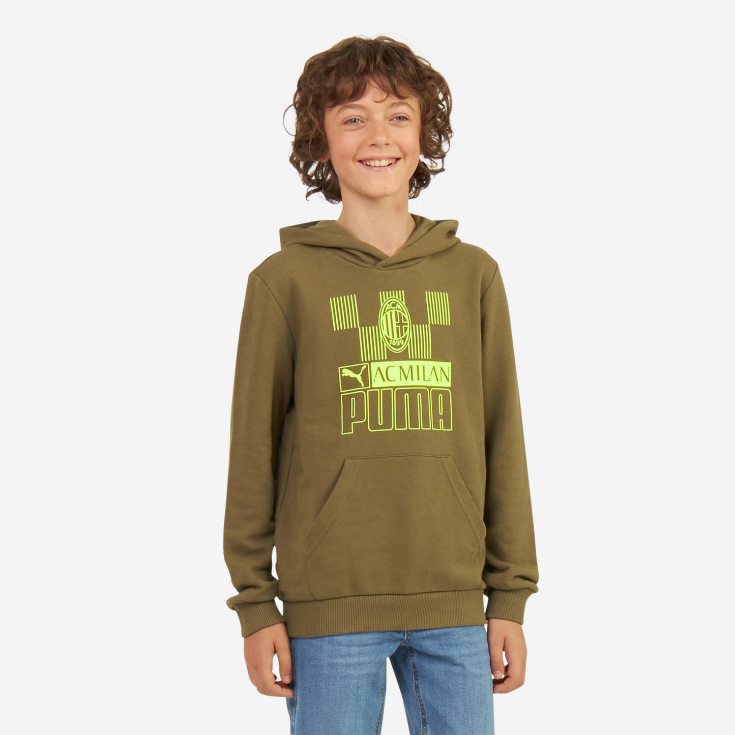 FELPA MILAN BAMBINO CON CAPPUCCIO E STAMPA