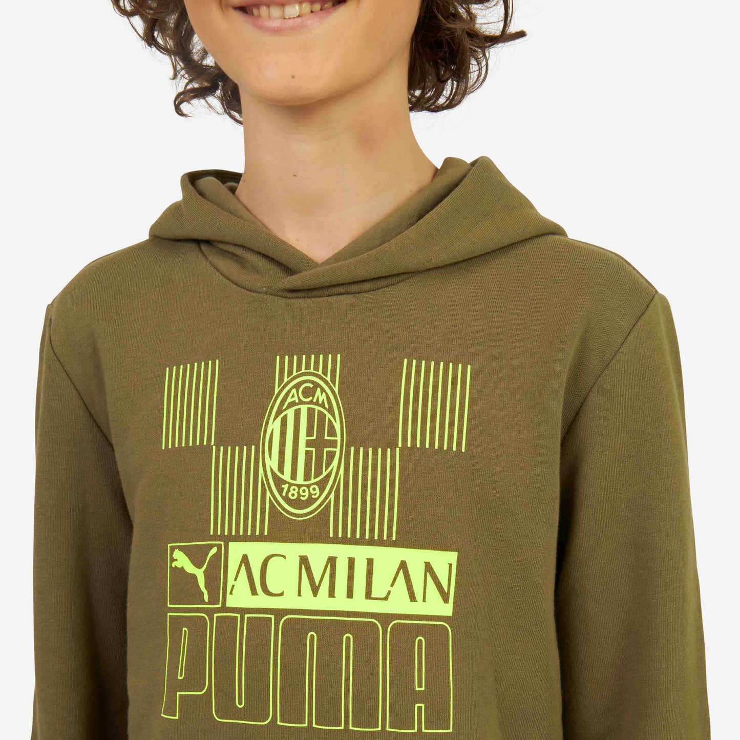 FELPA MILAN BAMBINO CON CAPPUCCIO E STAMPA