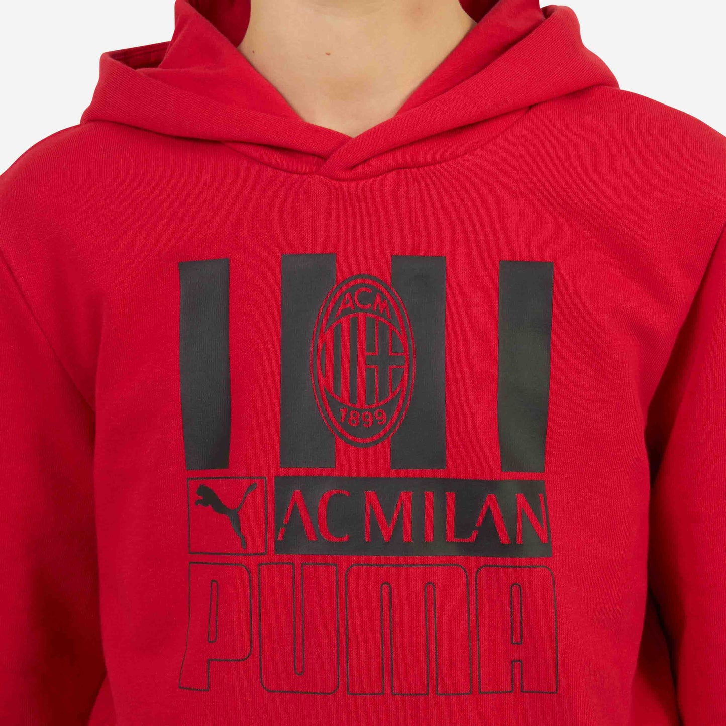 FELPA MILAN BAMBINO CON CAPPUCCIO E STAMPA