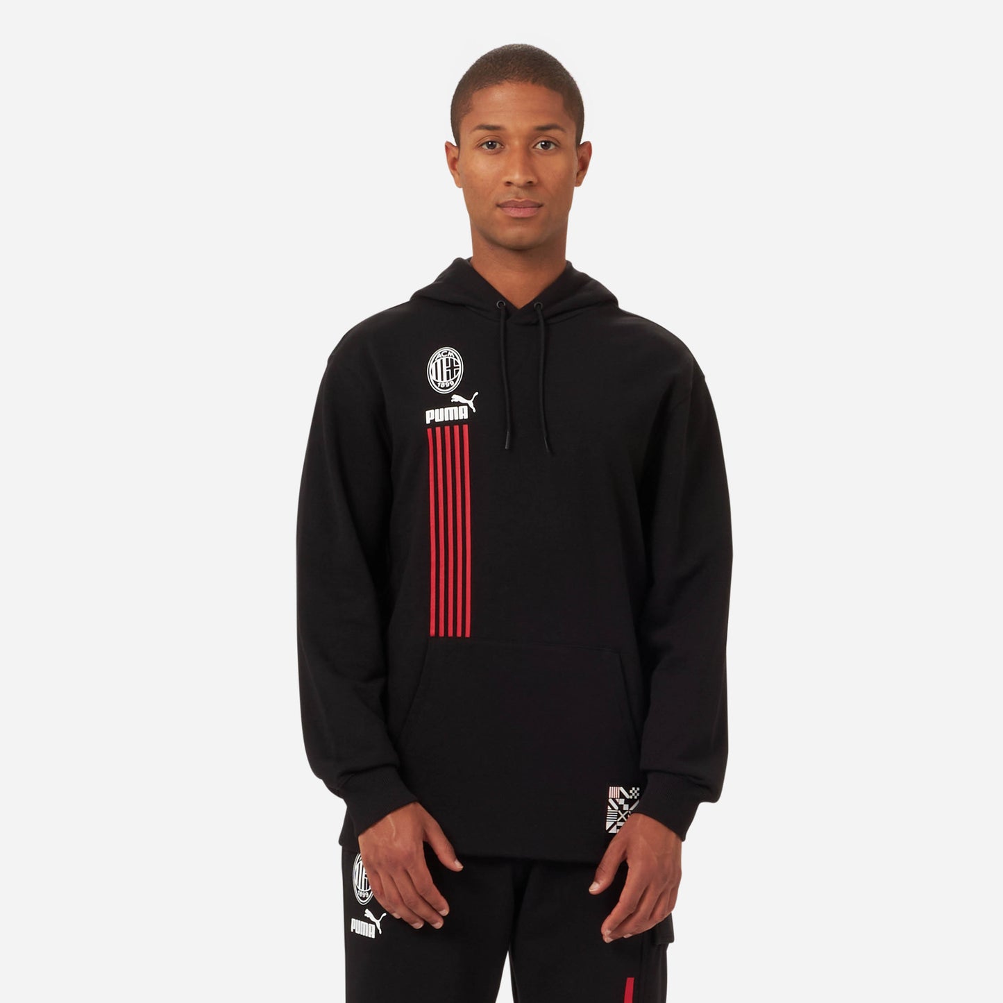 FELPA MILAN CON CAPPUCCIO E TASCA FRONTALE