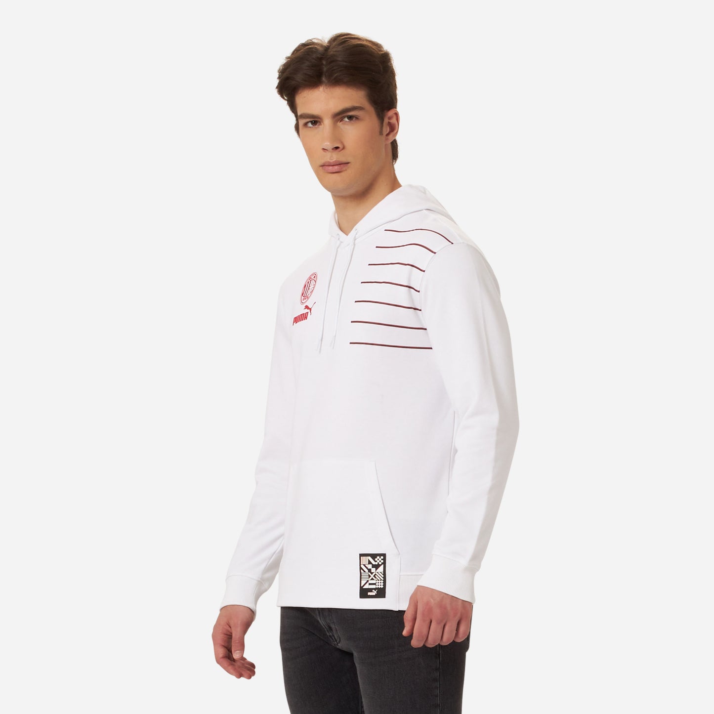 FELPA MILAN CON CAPPUCCIO E TASCA FRONTALE