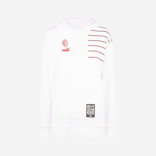 MAXI FELPA MILAN DONNA CON CAPPUCCIO E TASCA FRONTALE