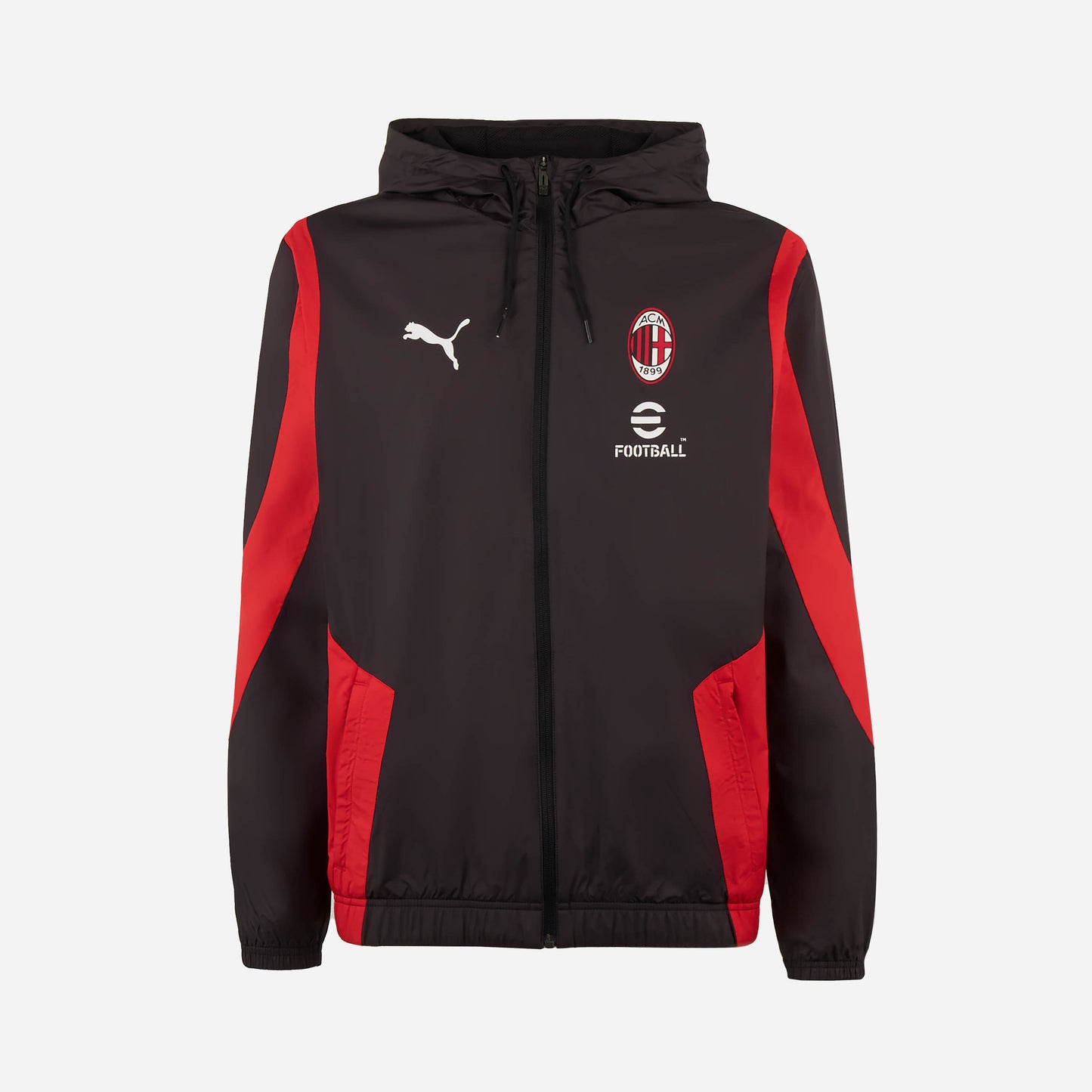 MILAN PREMATCH 2023/24 JACKET WITH ZIPPER AND HOOD