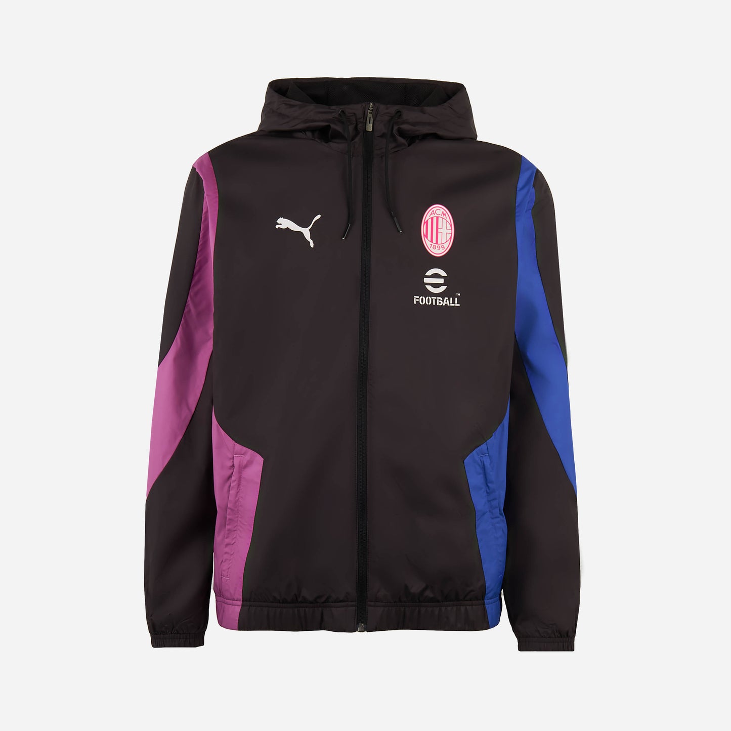 MILAN PREMATCH 2023/24 JACKET WITH ZIPPER AND HOOD
