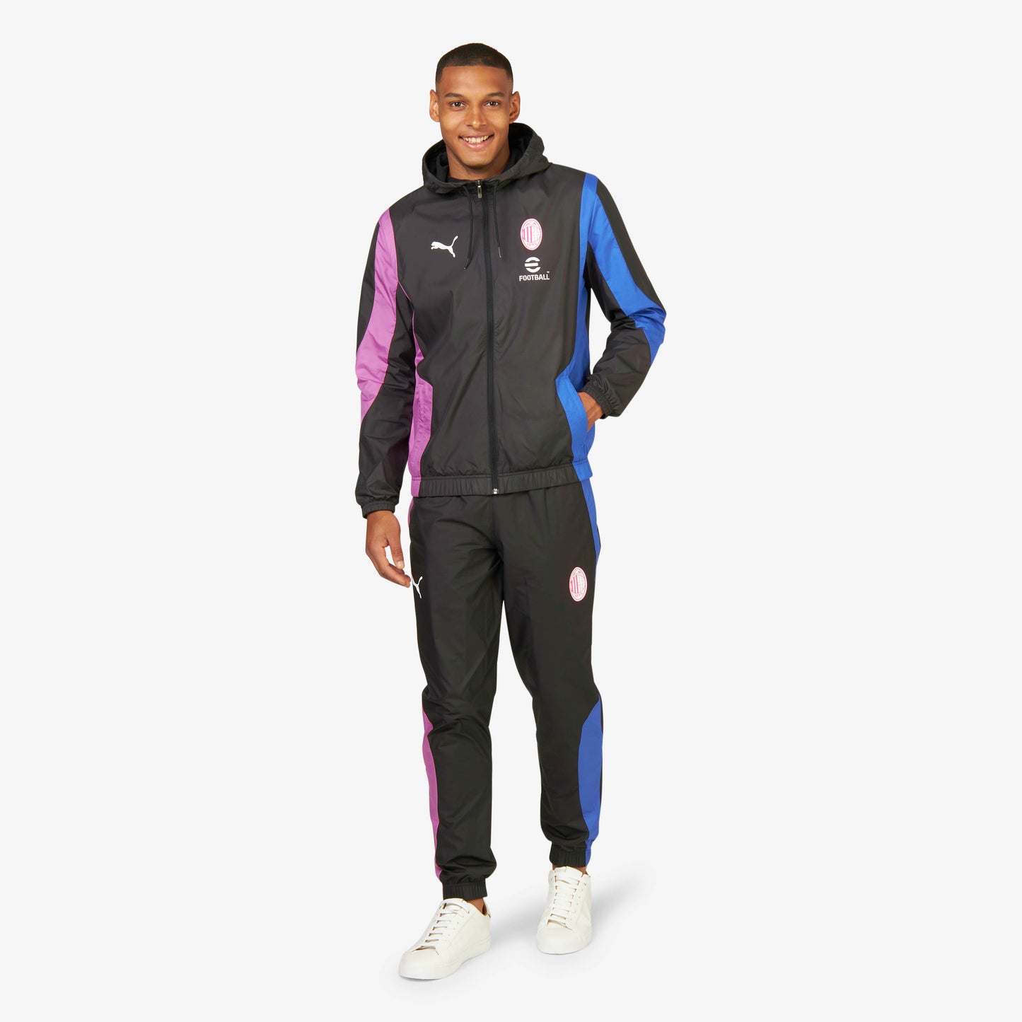 MILAN PREMATCH 2023/24 JACKET WITH ZIPPER AND HOOD