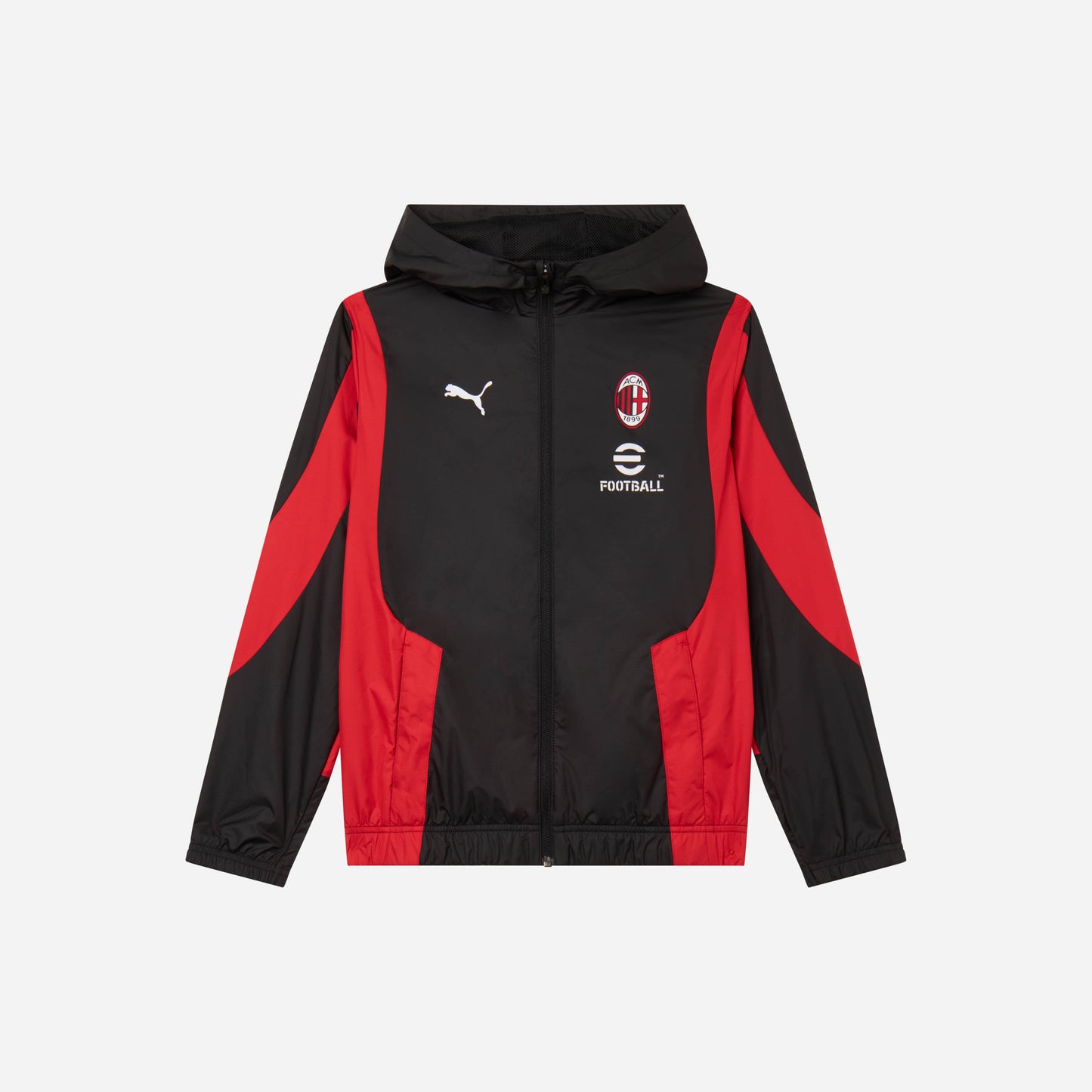 MILAN PREMATCH 2023/24 KIDS’ JACKET WITH ZIPPER AND HOOD