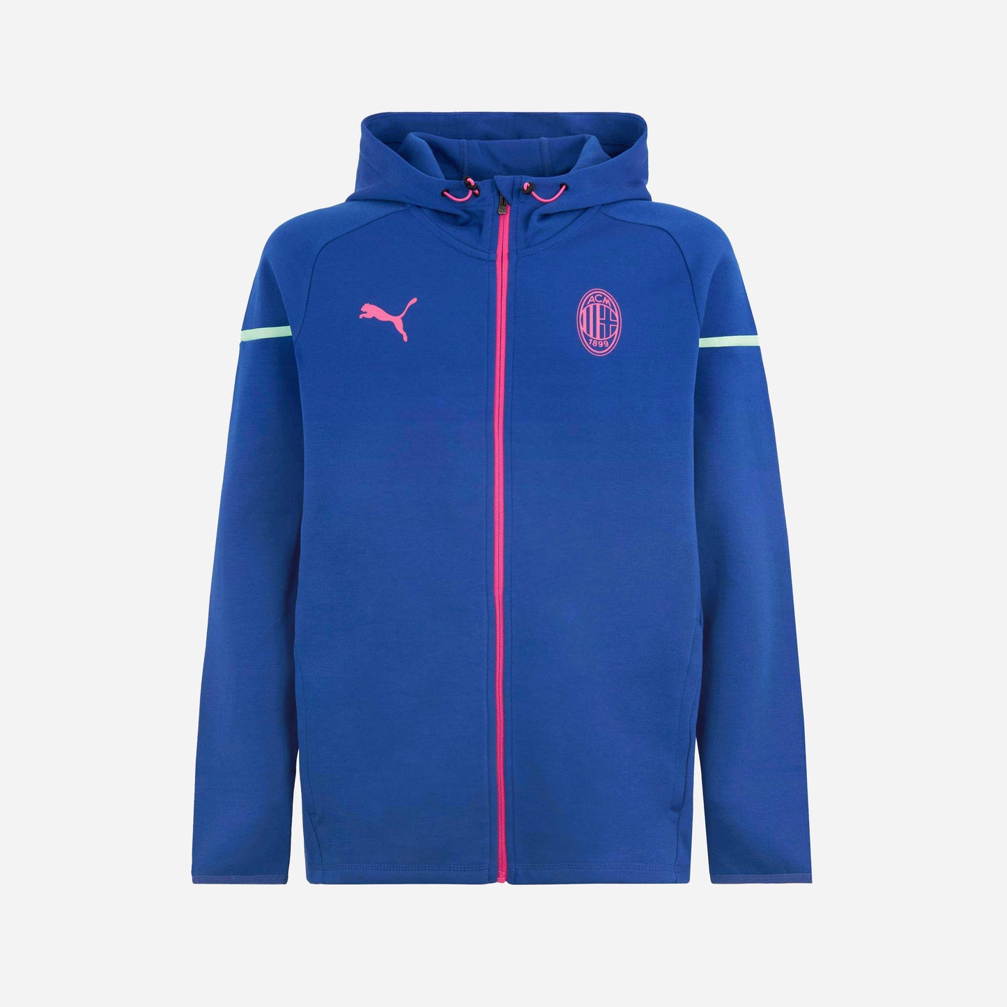 FELPA MILAN CASUALS PROMO 2023/24 CON ZIP E CAPPUCCIO