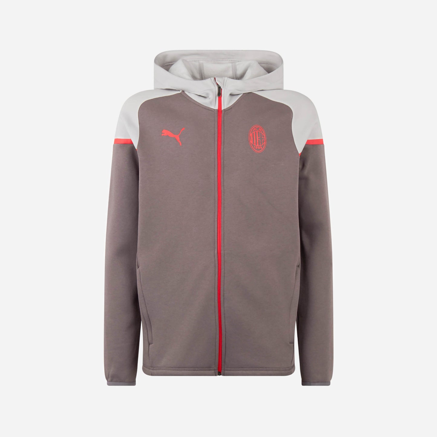 FELPA MILAN CASUALS 2023/24 CON ZIP E CAPPUCCIO