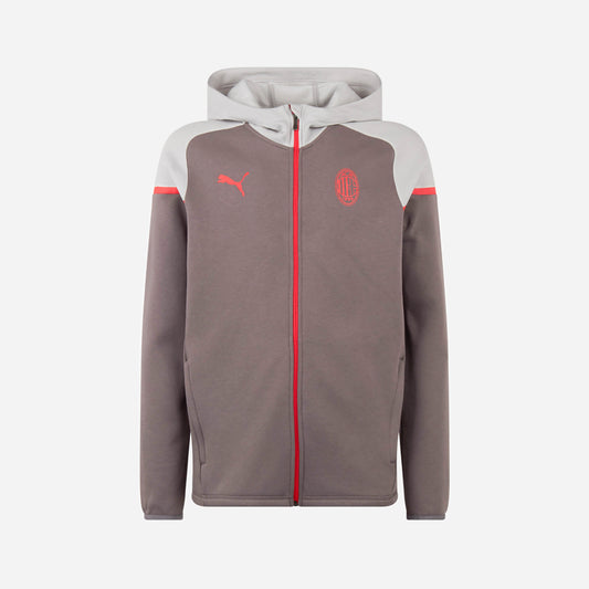 FELPA MILAN CASUALS 2023/24 CON ZIP E CAPPUCCIO
