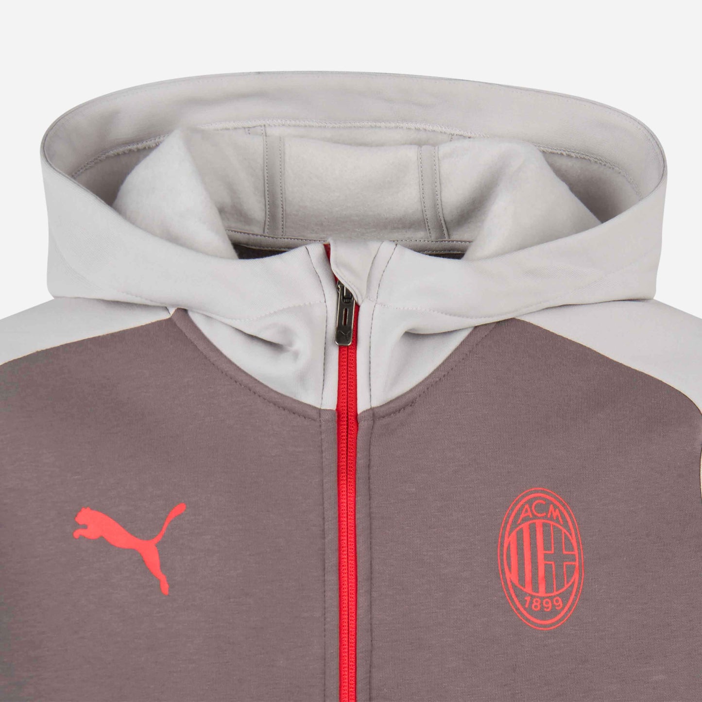 FELPA MILAN CASUALS 2023/24 CON ZIP E CAPPUCCIO