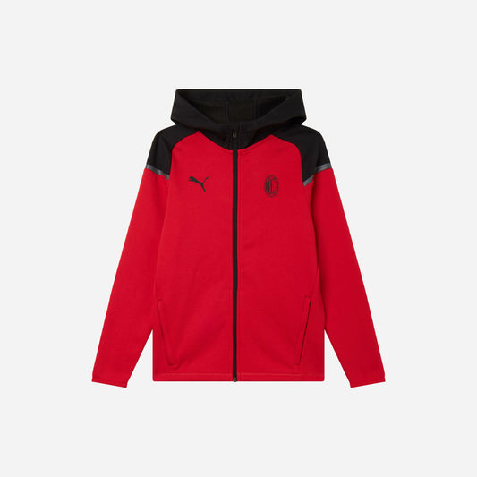 FELPA MILAN CASUALS DA BAMBINO CON ZIP E CAPPUCCIO 2023/24