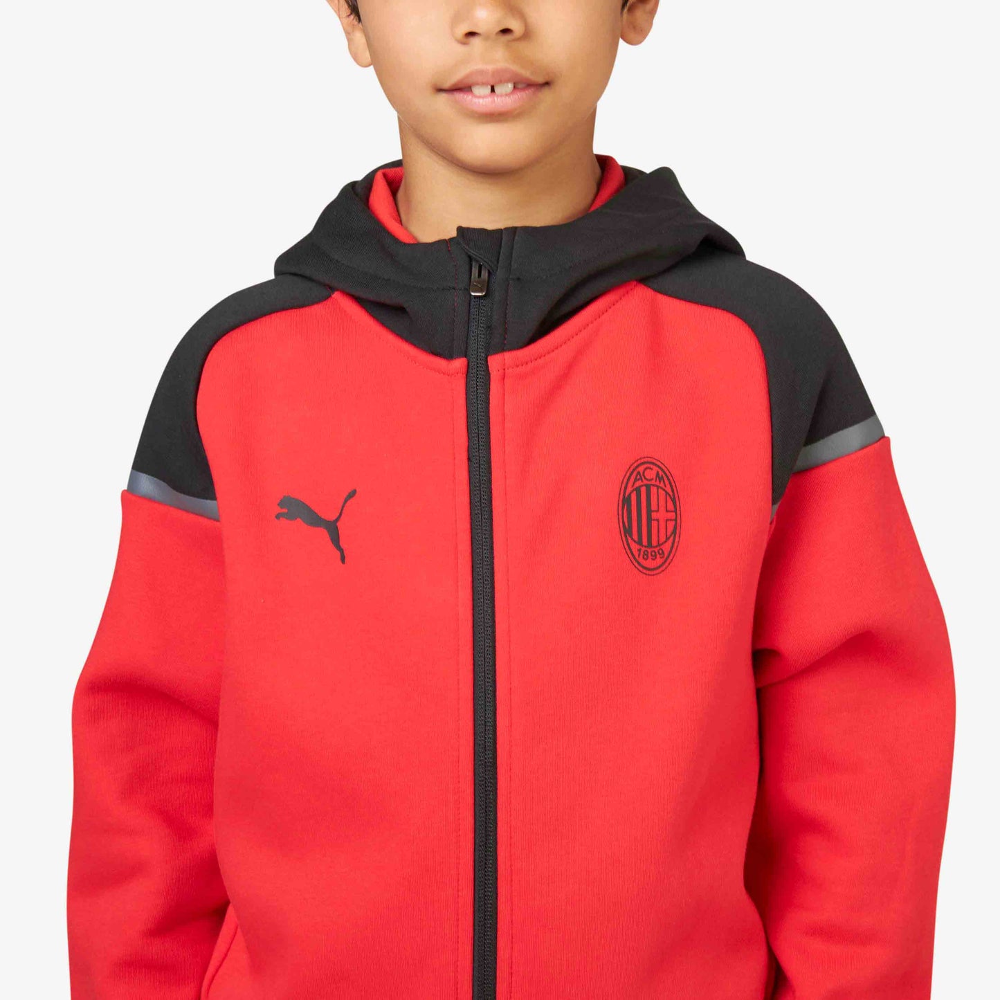 FELPA MILAN CASUALS DA BAMBINO CON ZIP E CAPPUCCIO 2023/24