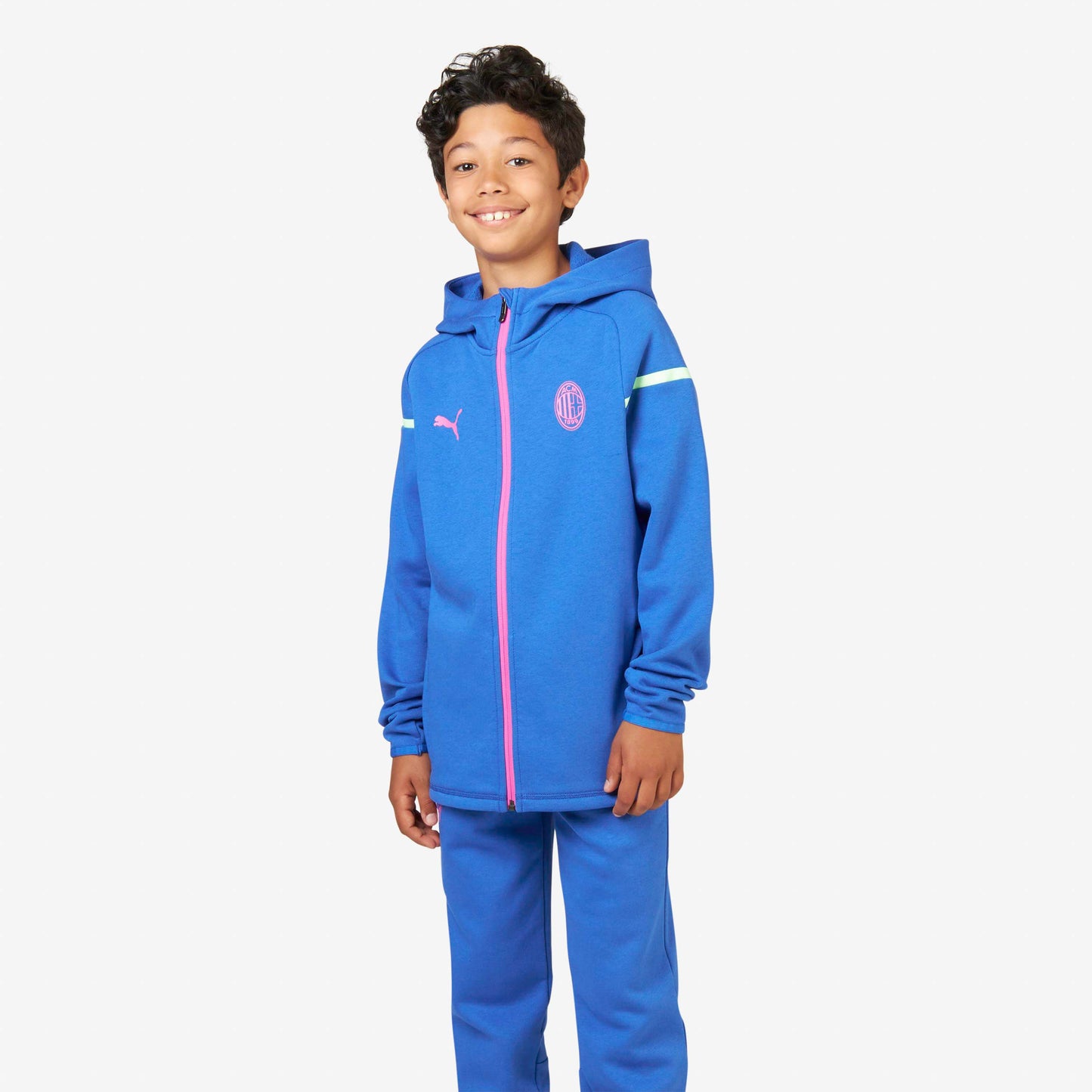 FELPA MILAN CASUALS DA BAMBINO CON ZIP E CAPPUCCIO 2023/24