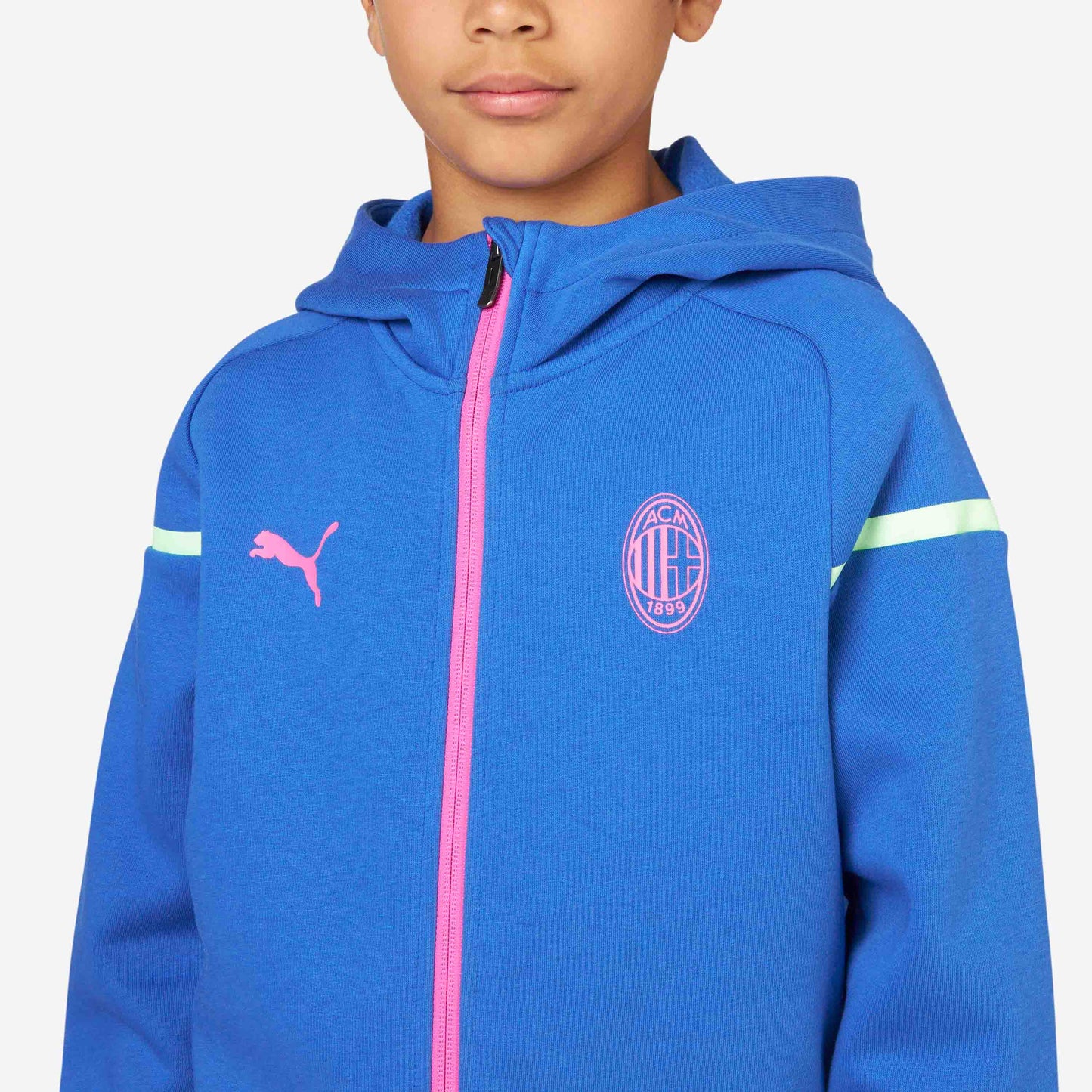 FELPA MILAN CASUALS DA BAMBINO CON ZIP E CAPPUCCIO 2023/24
