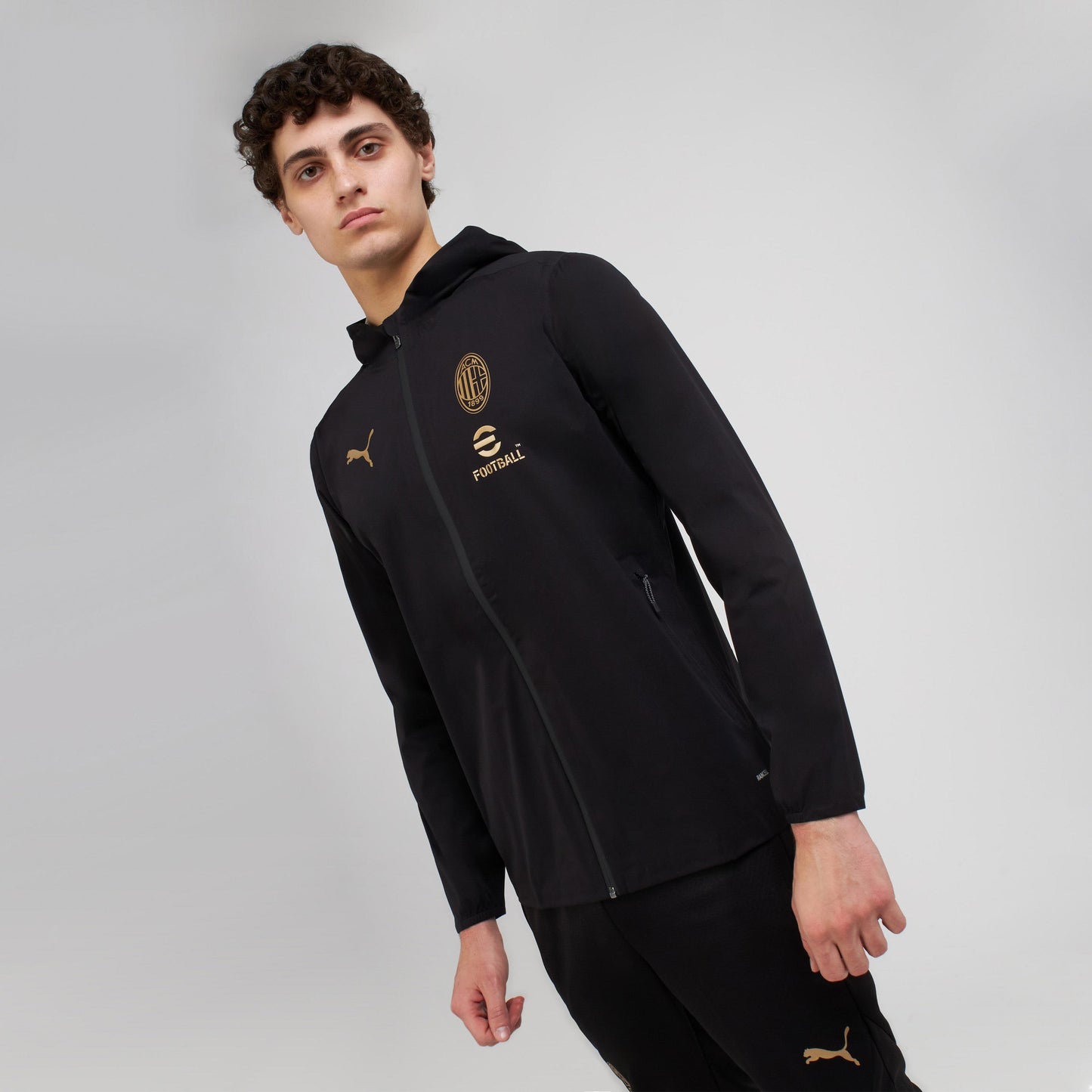 MILAN TRAINING 2024/25 JACKET WITH ZIPPER AND HOOD