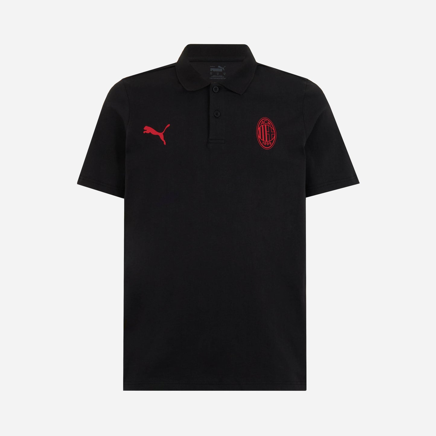 AC MILAN ESSENTIAL COLLECTION BLACK SHORT-SLEEVED POLO SHIRT
