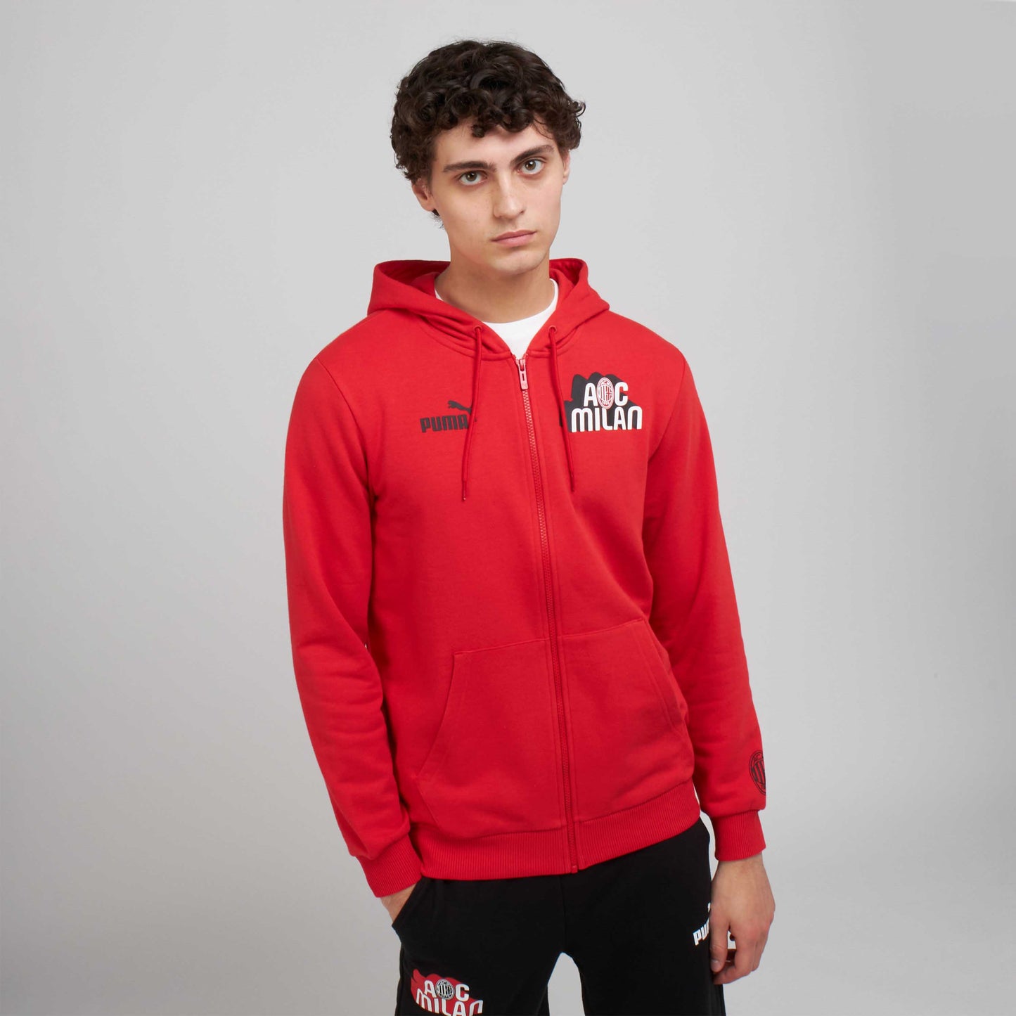 AC MILAN CULTURE COLLECTION ZIPPED RED HOODIE