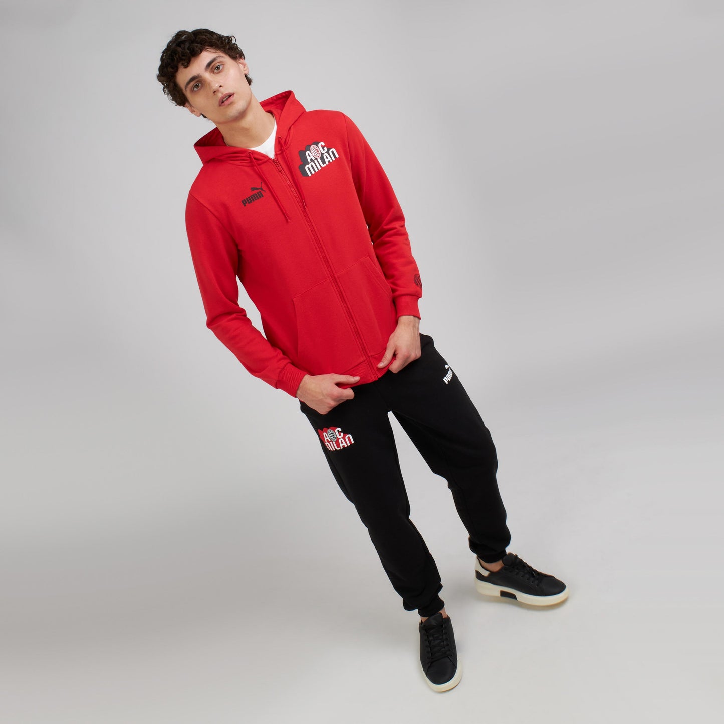AC MILAN CULTURE COLLECTION ZIPPED RED HOODIE