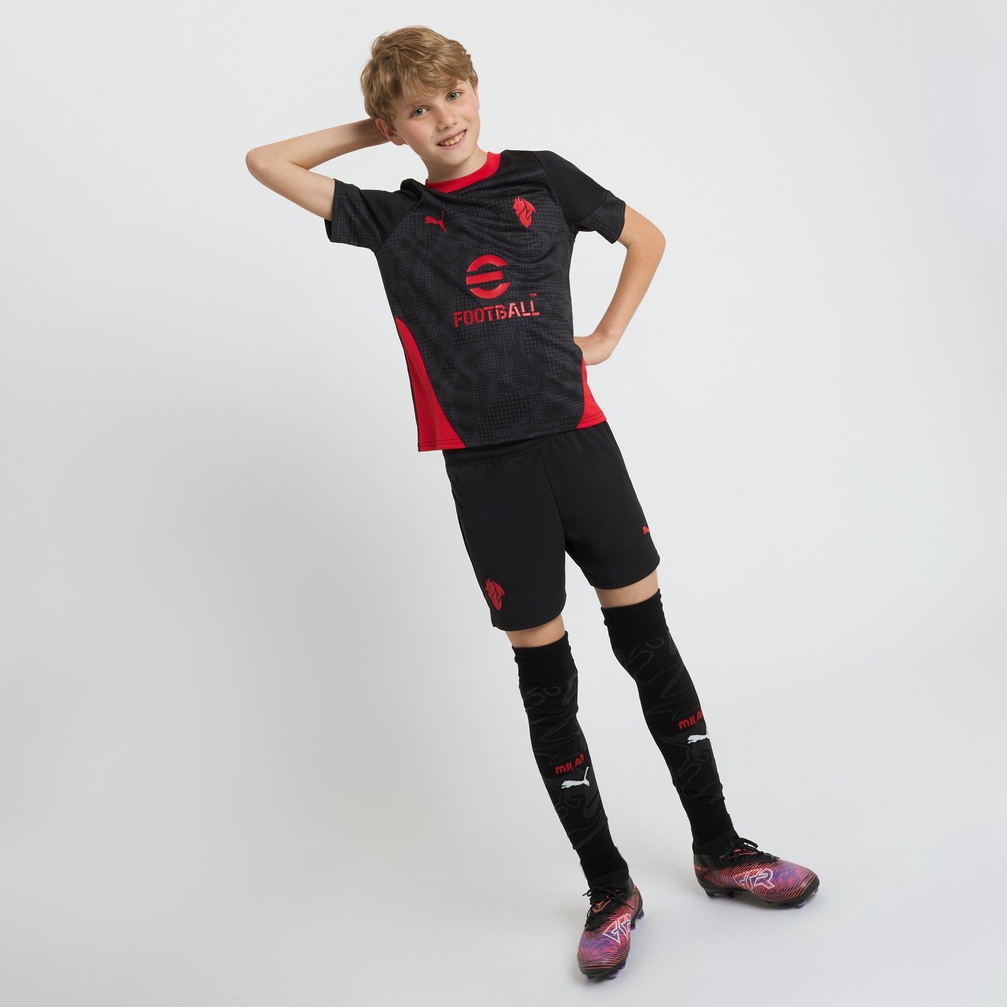 MILAN TRAINING 2025/26 KIDS' BLACK JERSEY