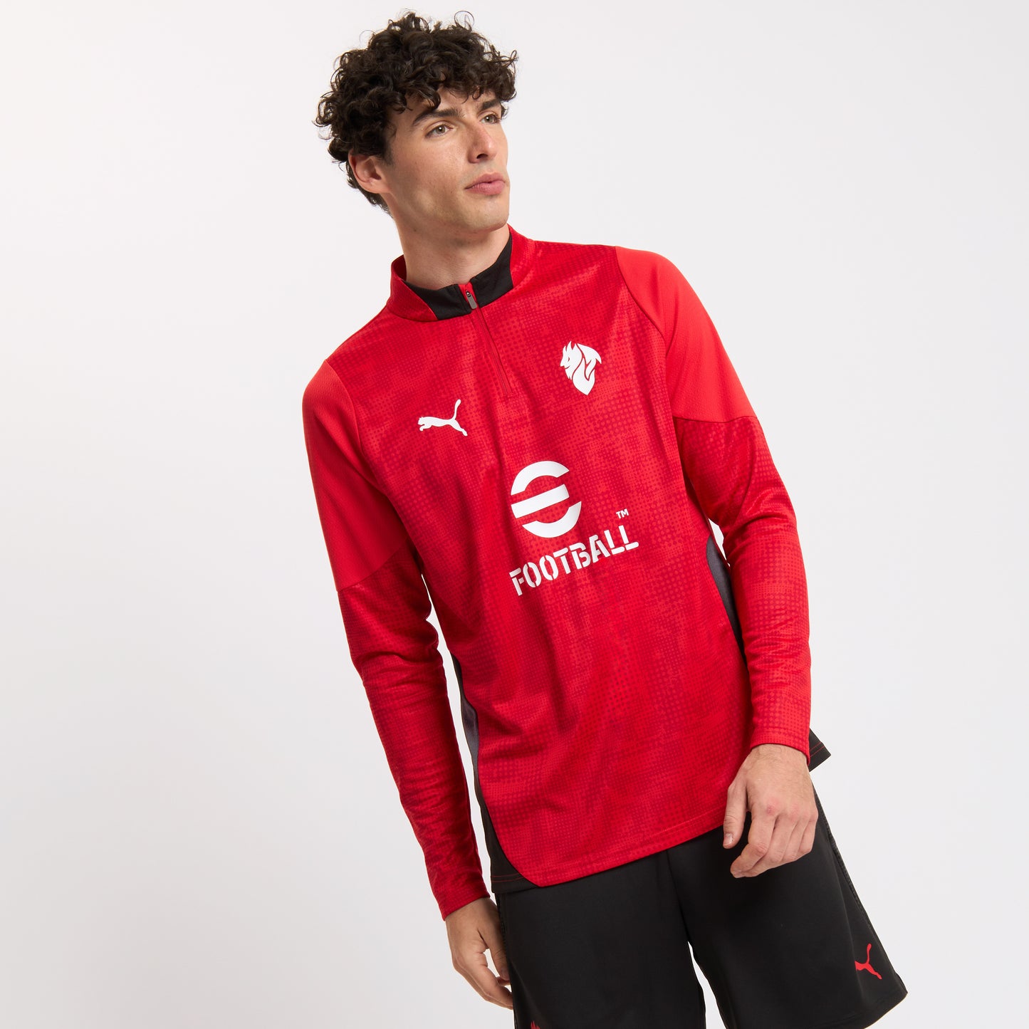 MILAN 1/4 ZIP LONG-SLEEVE TRAINING 2025/26 RED JERSEY