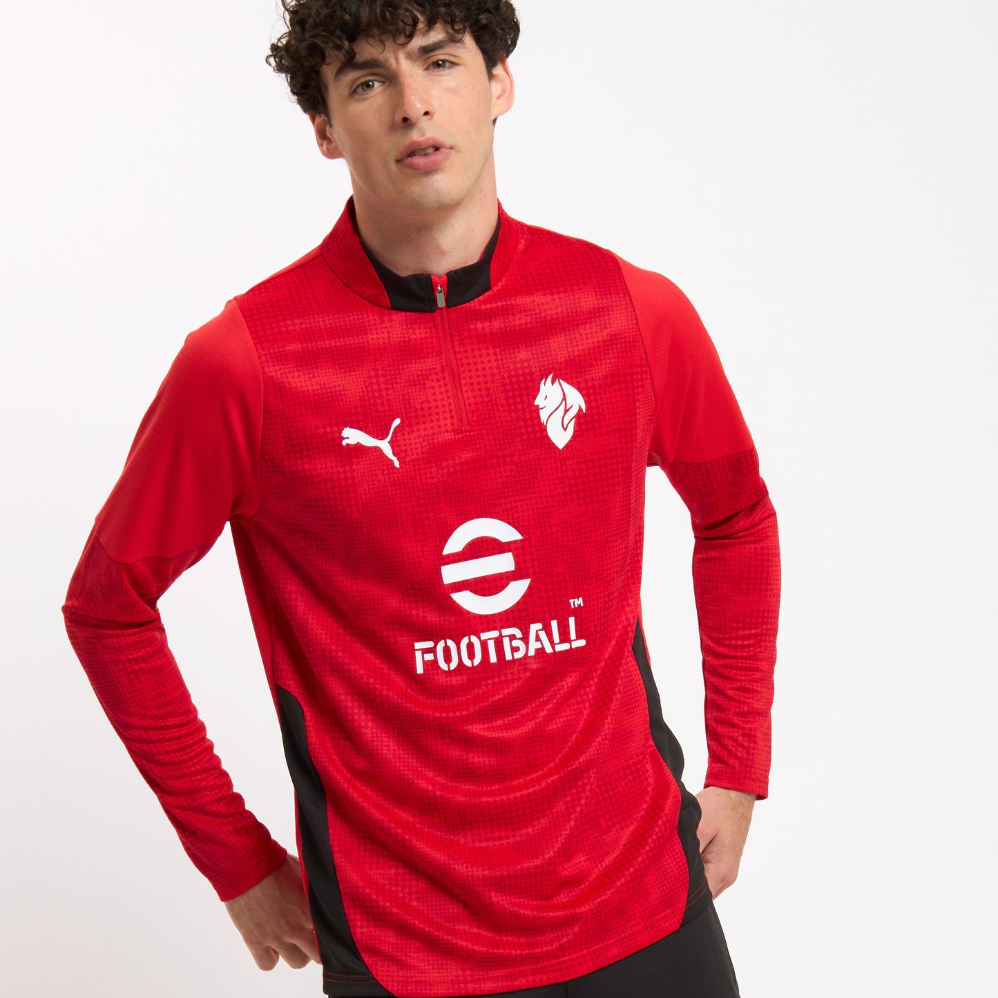 MILAN 1/4 ZIP LONG-SLEEVE TRAINING 2025/26 RED JERSEY