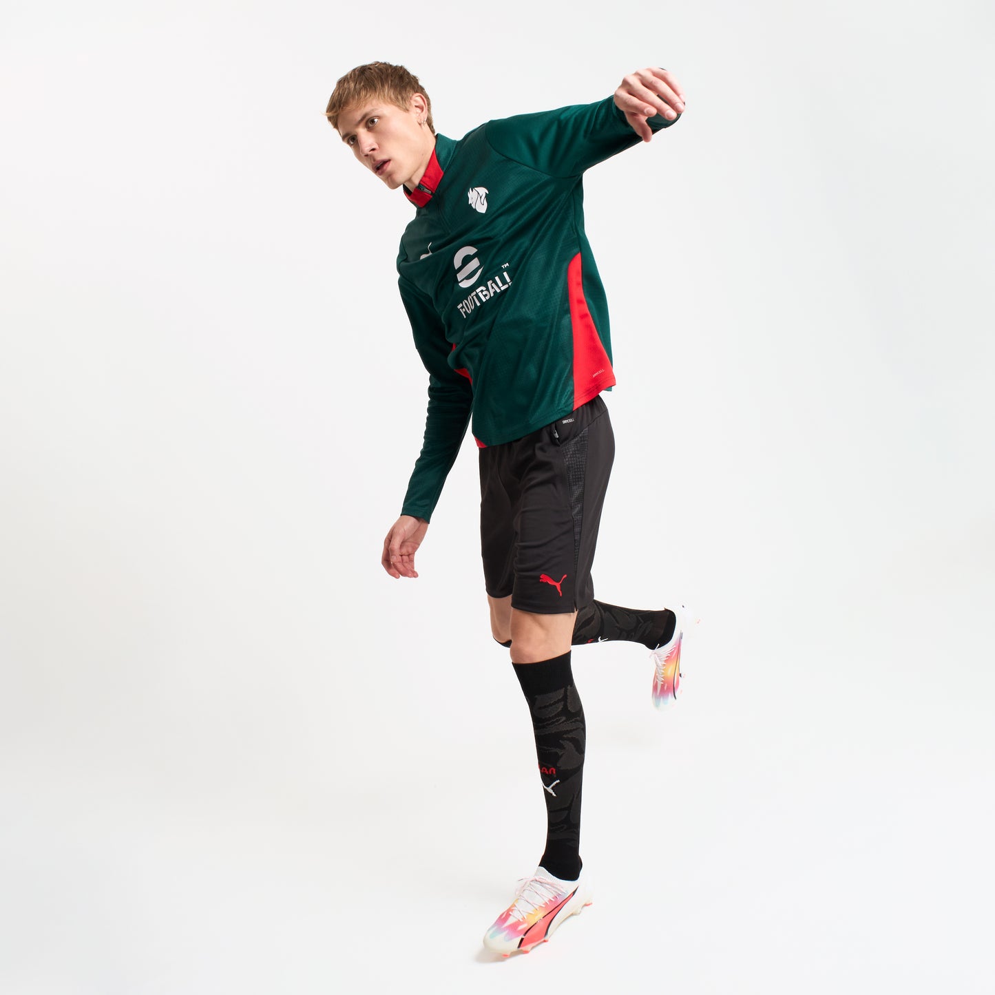 MILAN 1/4 ZIP LONG-SLEEVE TRAINING 2025/26 GREEN JERSEY