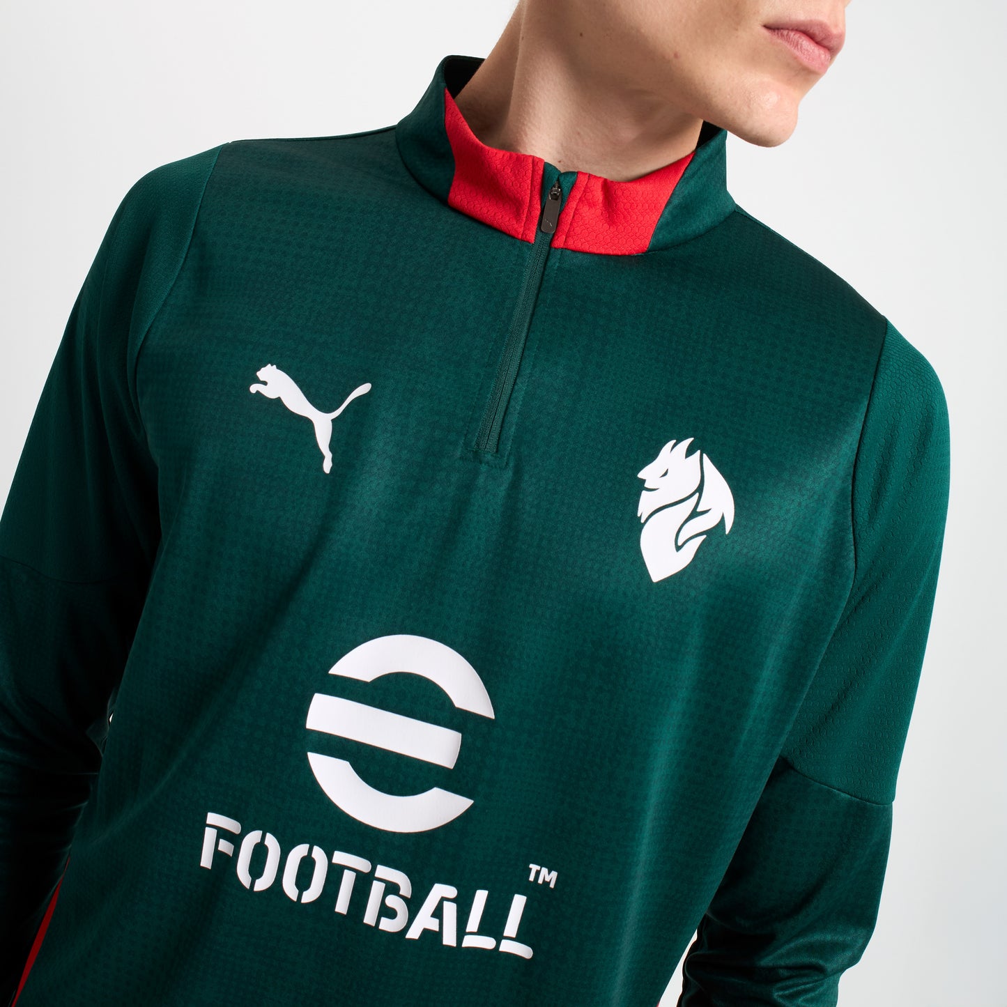 MILAN 1/4 ZIP LONG-SLEEVE TRAINING 2025/26 GREEN JERSEY