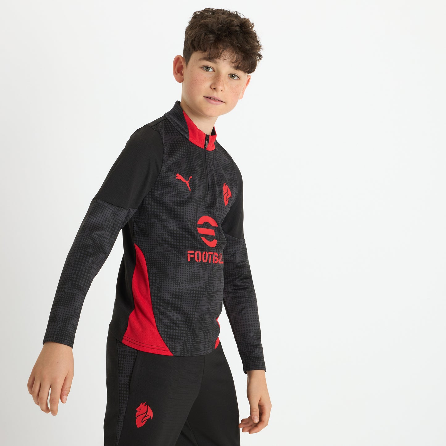 MILAN 1/4 ZIP LONG-SLEEVE TRAINING 2025/26 KIDS' BLACK JERSEY