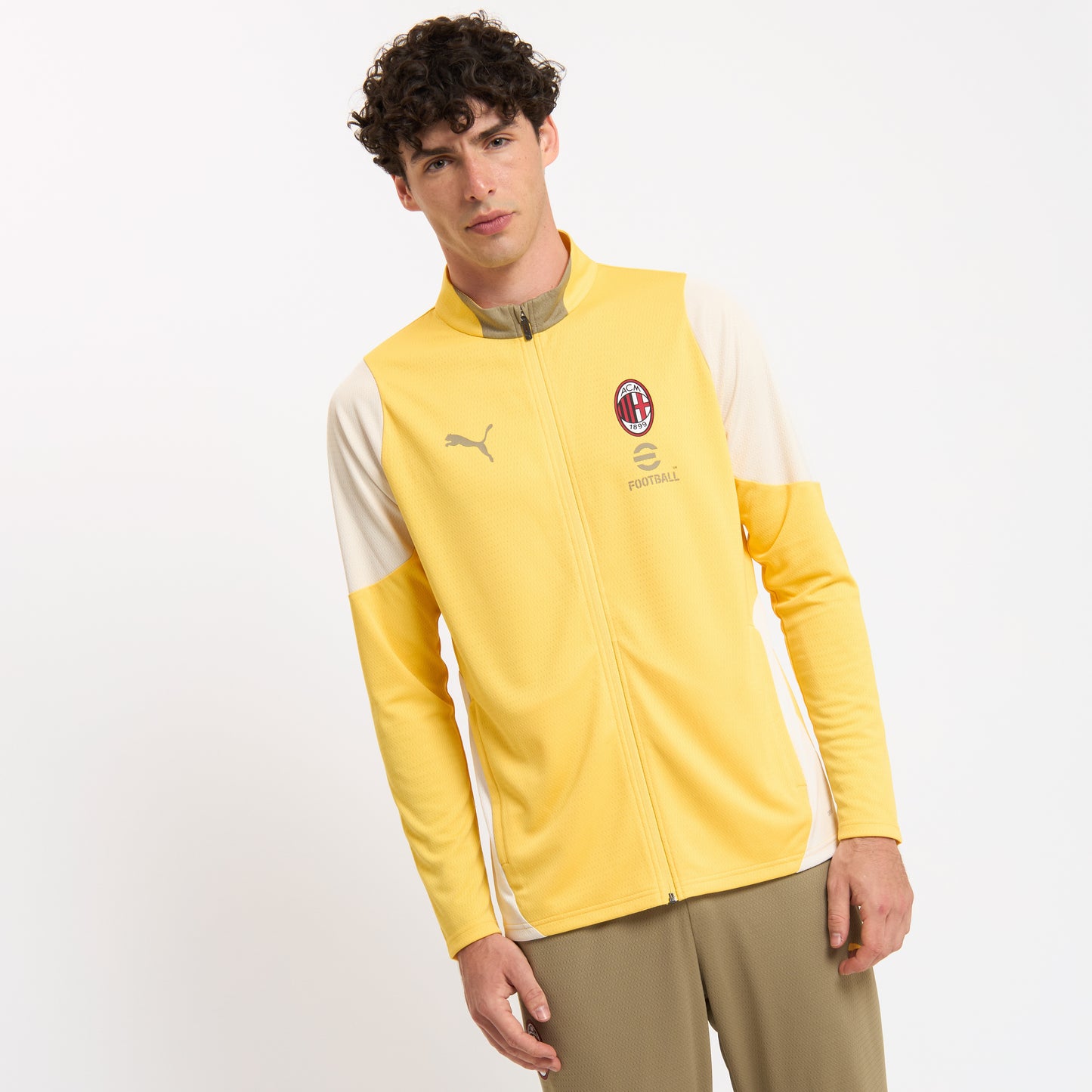 MILAN TRAINING 2025/26 YELLOW JACKET WITH ZIPPER AND POCKETS