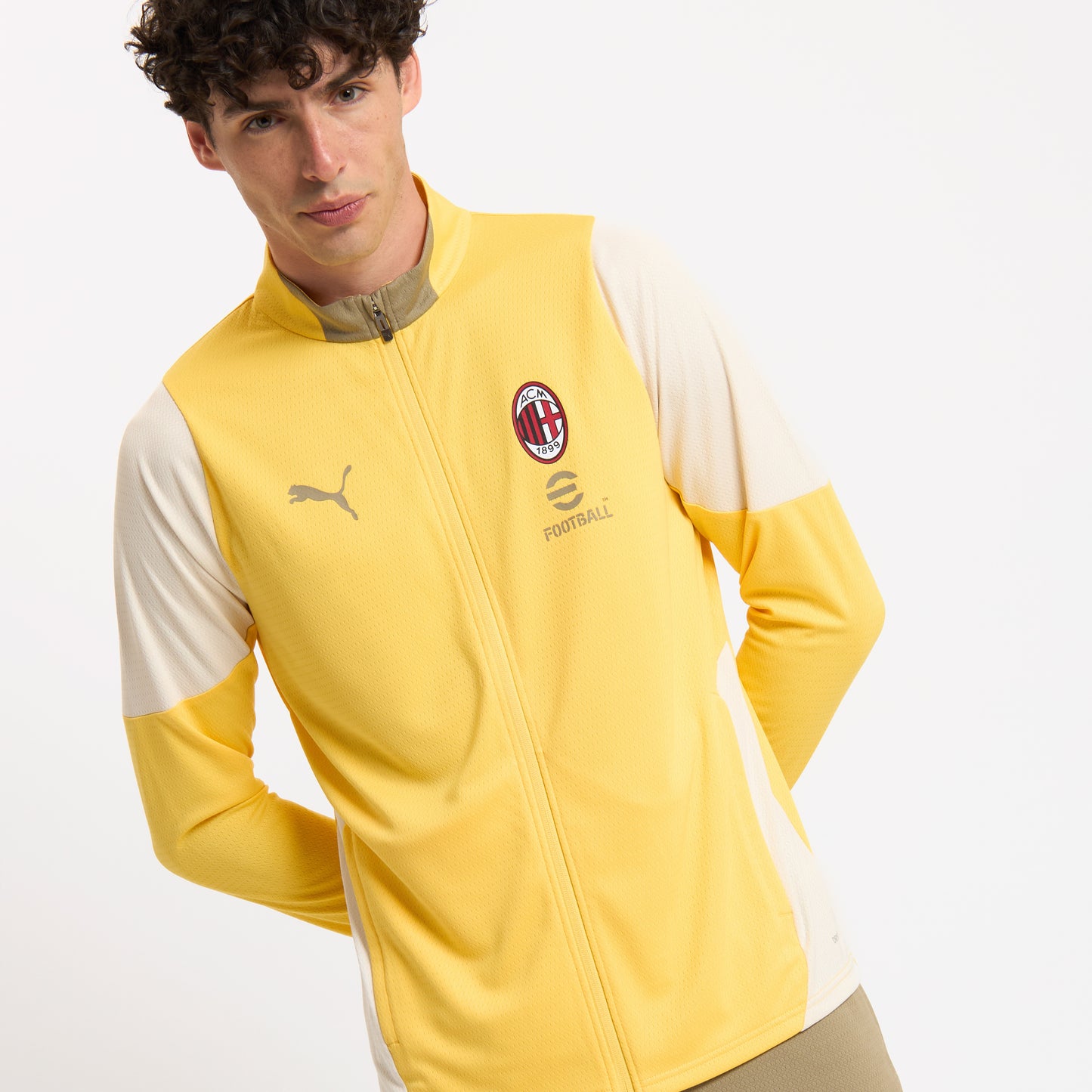 MILAN TRAINING 2025/26 YELLOW JACKET WITH ZIPPER AND POCKETS