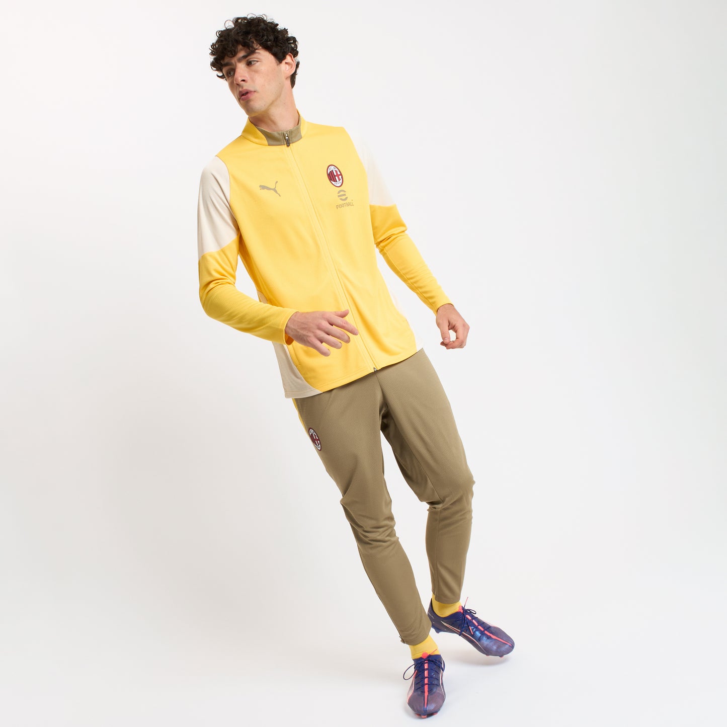 MILAN TRAINING 2025/26 YELLOW JACKET WITH ZIPPER AND POCKETS