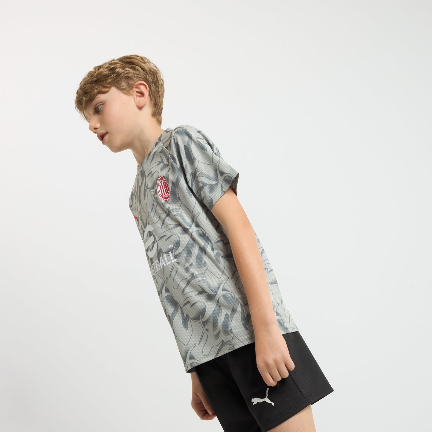 MILAN PREMATCH 2025/26 KIDS' GREY T-SHIRT