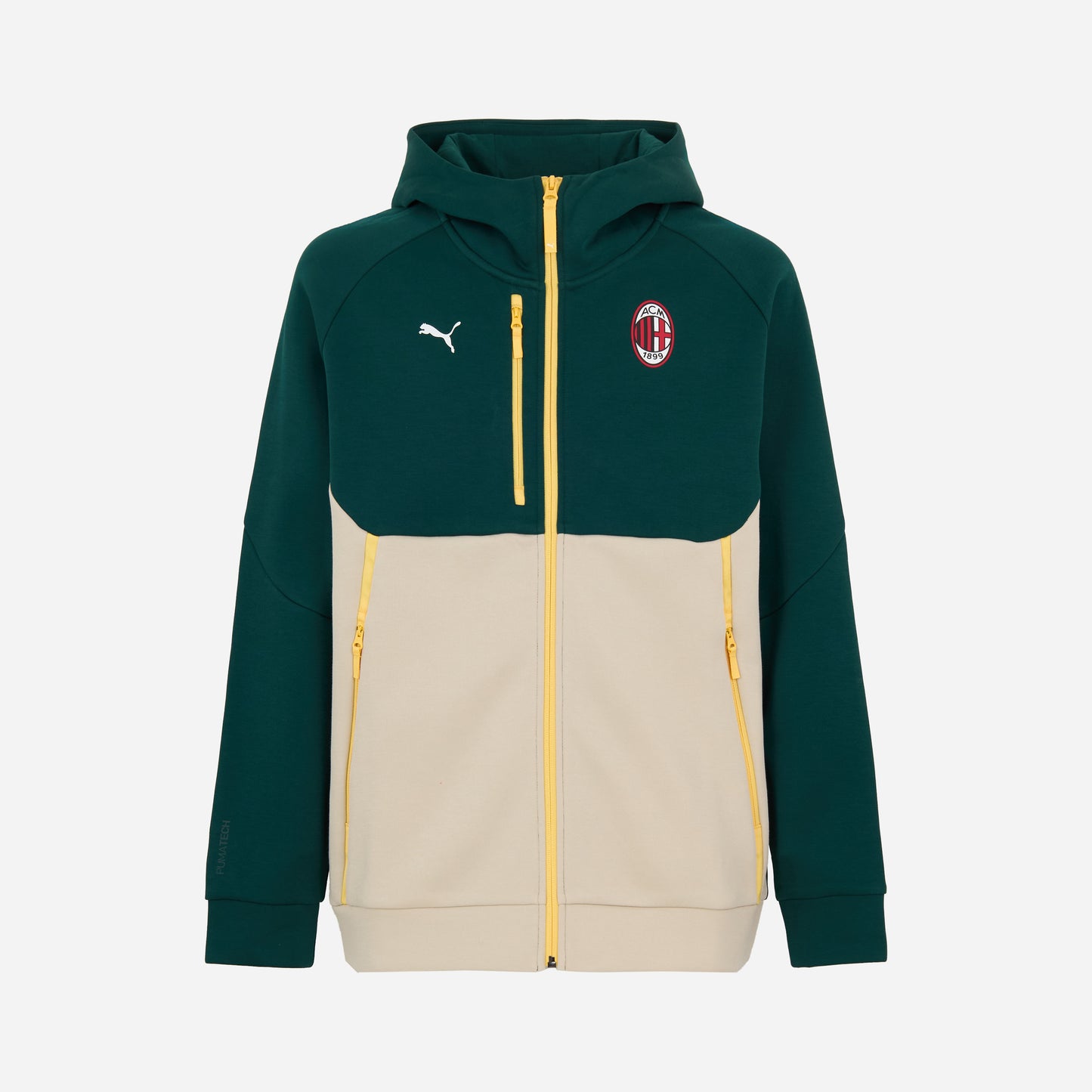 MILAN PUMATECH 2025/26 GREEN JACKET WITH ZIPPER AND HOOD