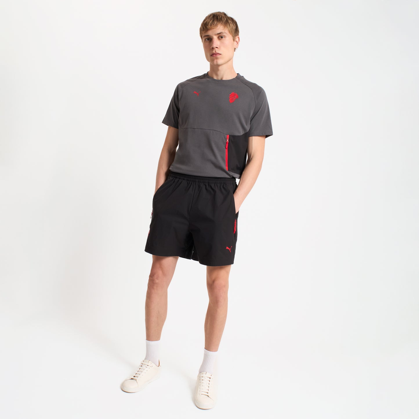 MILAN PUMATECH 2025/26 BLACK SHORTS WITH POCKETS