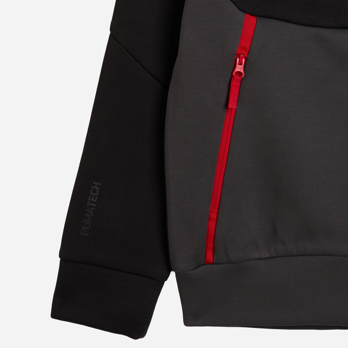 MILAN PUMATECH 2025/26 KIDS' BLACK JACKET WITH ZIPPER AND HOOD