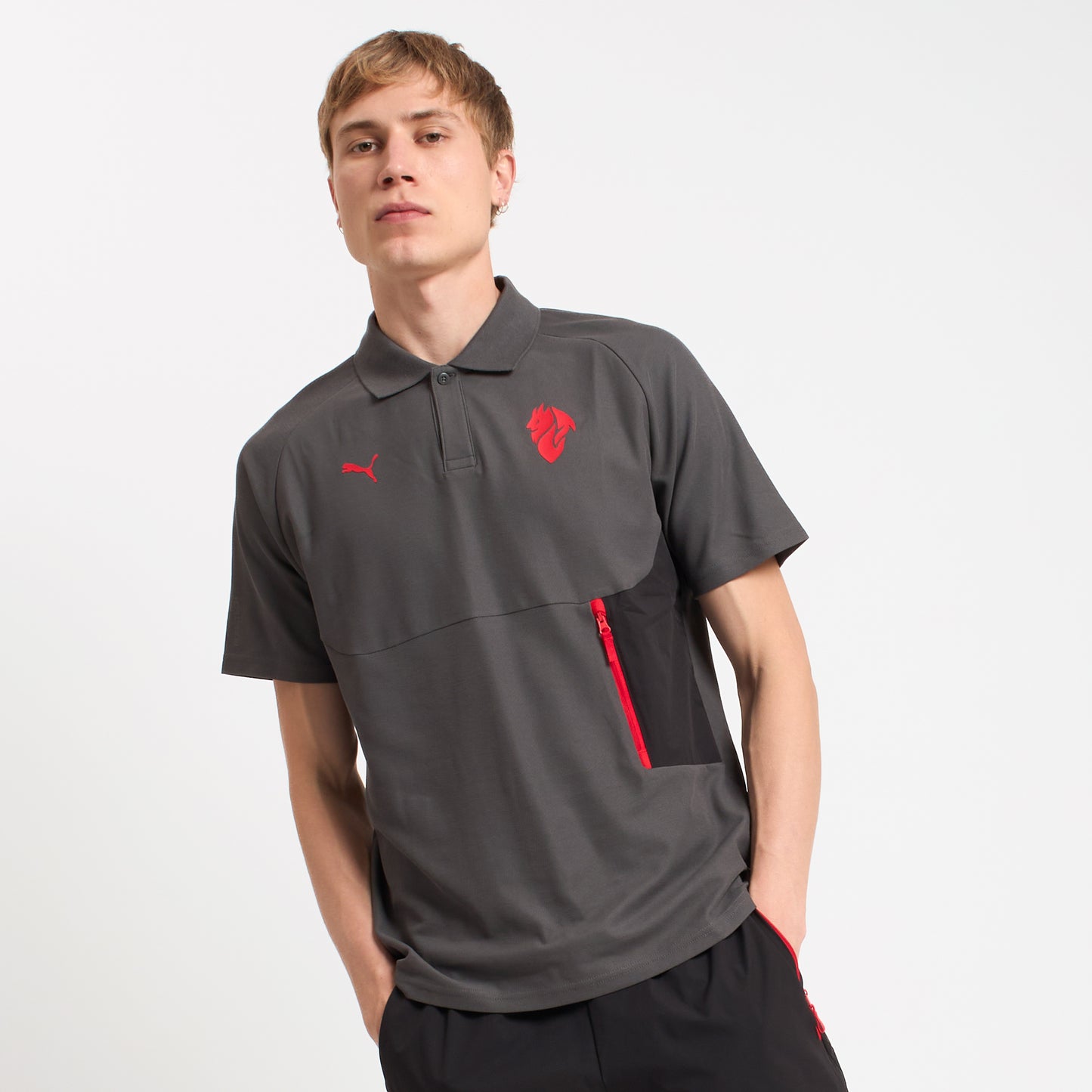MILAN PUMATECH 2025/26 GREY POLO SHIRT