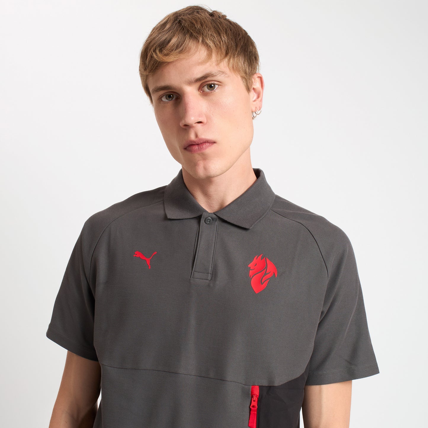 MILAN PUMATECH 2025/26 GREY POLO SHIRT