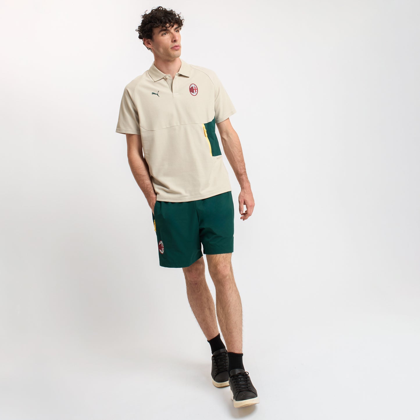 MILAN PUMATECH 2025/26 BEIGE POLO SHIRT