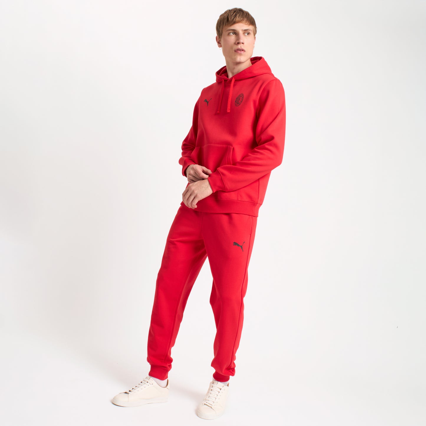 FELPA ROSSA CON CAPPUCCIO MILAN ESSENTIAL